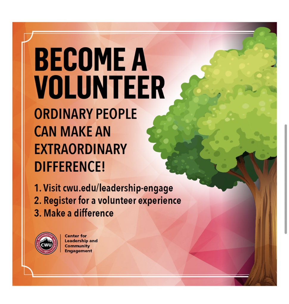 cwuSLICE's tweet photo. The Center for Leadership and Community Engagement has a handful of service opportunities remaining through the rest of the fall quarter.  Service experiences include both virtual options and (physically distanced) in-person opportunities. Sign up today! https://t.co/oEwXHexqOW