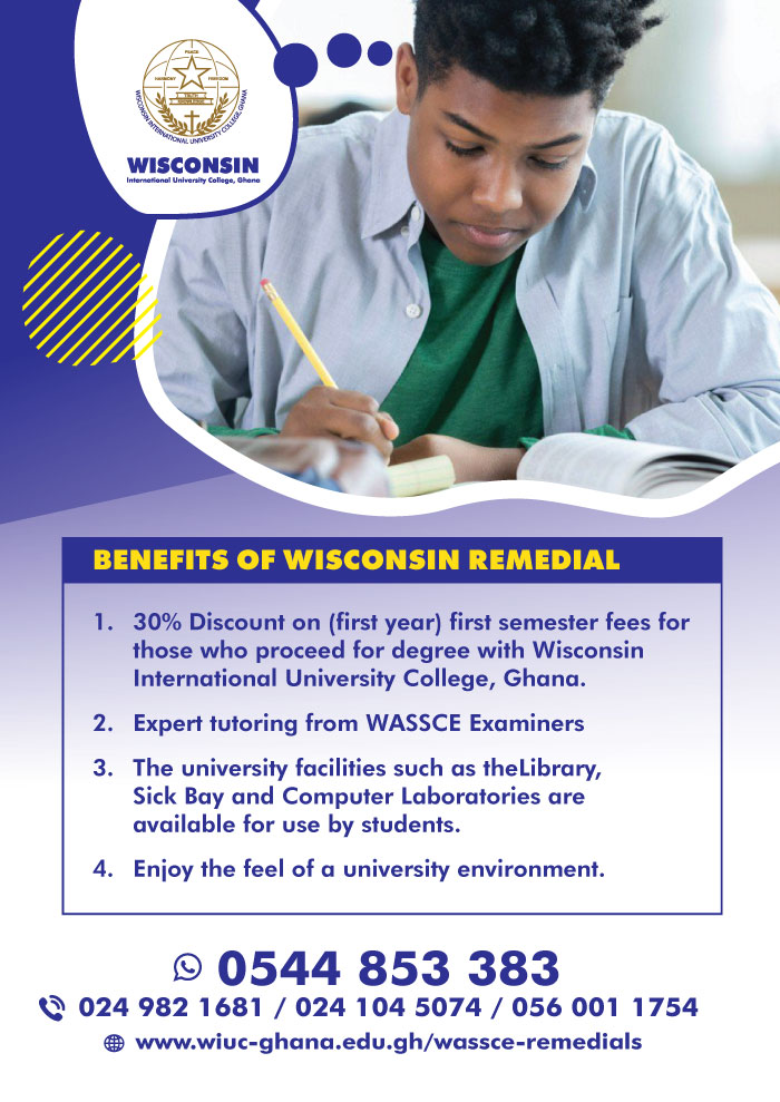 WIUCGHANA's tweet photo. Don't let poor grades stand in the way of your university education, better your grades at Wisconsin Remedial School. Apply Now!

Contact numbers are on the flier. https://t.co/n71j0Tsu03