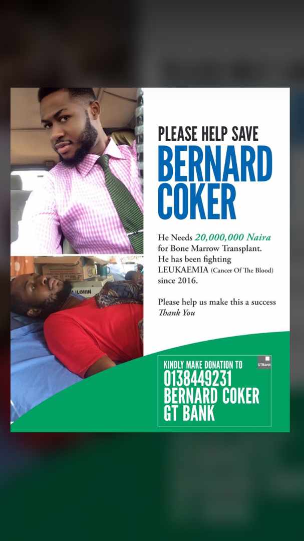 Please let's help a brother in need,we need to safe him from this deadly disease,no amount is too small,it is not a scam I know him very well... please let's retweet to others <a href="/itslaycon/">Laycon</a> <a href="/Aycomedian/">AY COMEDIAN</a> Nigerians #davidoinfinixNote8le #ownahouseinlekki Amala <a href="/thecuteabiola/">LAWYER KUNLE</a> <a href="/donjazzy/">SUPREMOS 🤍🐘</a>