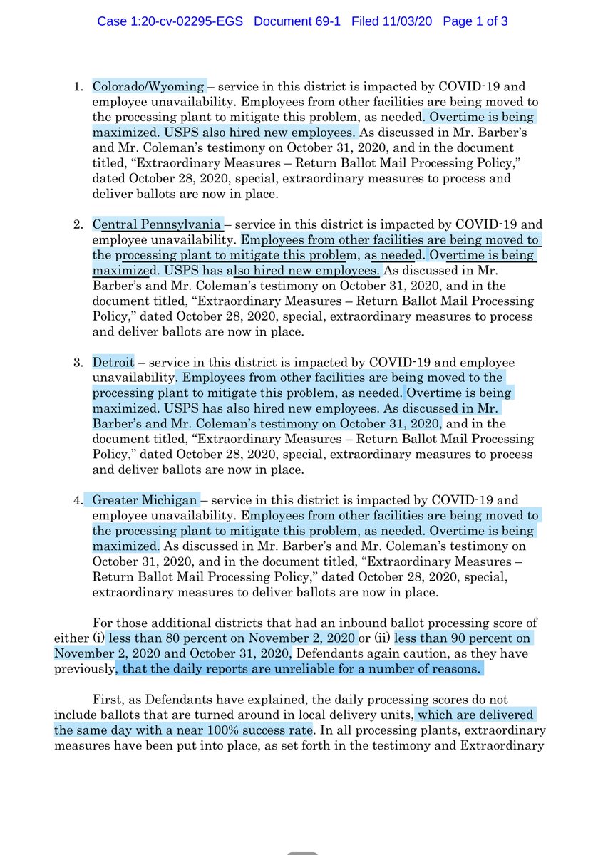 80% on Nov 2, 2020 “Defendants’ understanding, based on all reasonably available information, of potential explanations for the current level of service and any corrective measures that are now being implemented” https://ecf.dcd.uscourts.gov/doc1/04518145850Exhibit https://ecf.dcd.uscourts.gov/doc1/04518145851