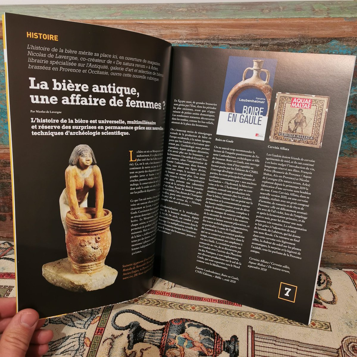 DeNaturaRerum1's tweet photo. La bière antique, une affaire de femmes ?
À lire dans le nouveau numéro de la revue @BieresetMets dirigée par @Bierissima, la nouvelle rubrique historique que je tiendrai dorénavant !
#biere #bières #craftbeer #cervoise #sourbeer #histoire #antiquite #mesopotamie #Égypte #Gaule https://t.co/5WpxfCf8bz