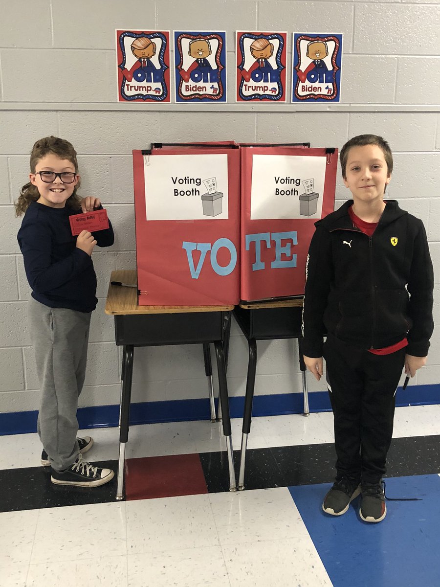 JennJClarkson's tweet photo. A full day of voting! Congratulations to Alana Gibson who is our class president. Both candidates did a great job, and I am so proud of them! #ElectionDay @DadeElementary https://t.co/bjpXUHJbBd