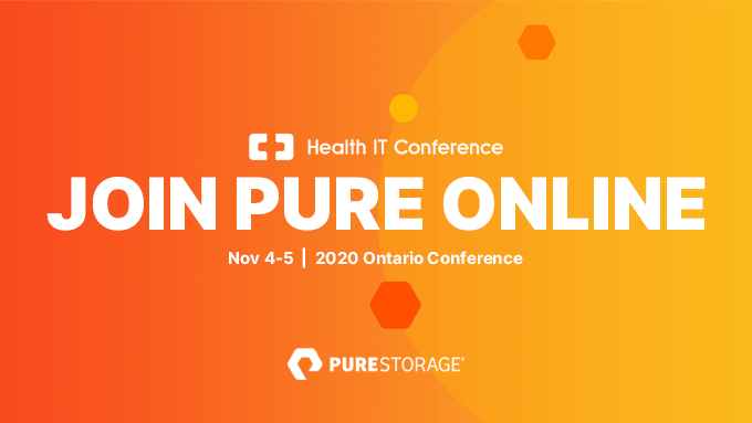 purehealthcare's tweet photo. See how Pure Storage enables digital transformation across the healthcare landscape at the Health IT Conference Ontario 2020, Nov. 4-5. https://t.co/hKFlfPjOXs. #purestorage #purehealthcare https://t.co/MM3uAc1ch9