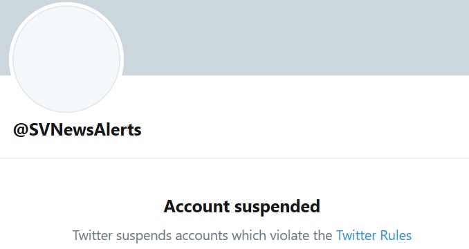 Has anyone noticed both @SVNewsAlerts and @SVNews_Reporter accounts have been SUSPENDED by Twitter... 

現地から選挙情報やら暴動やらを発信していたアカウントが凍結された・・・