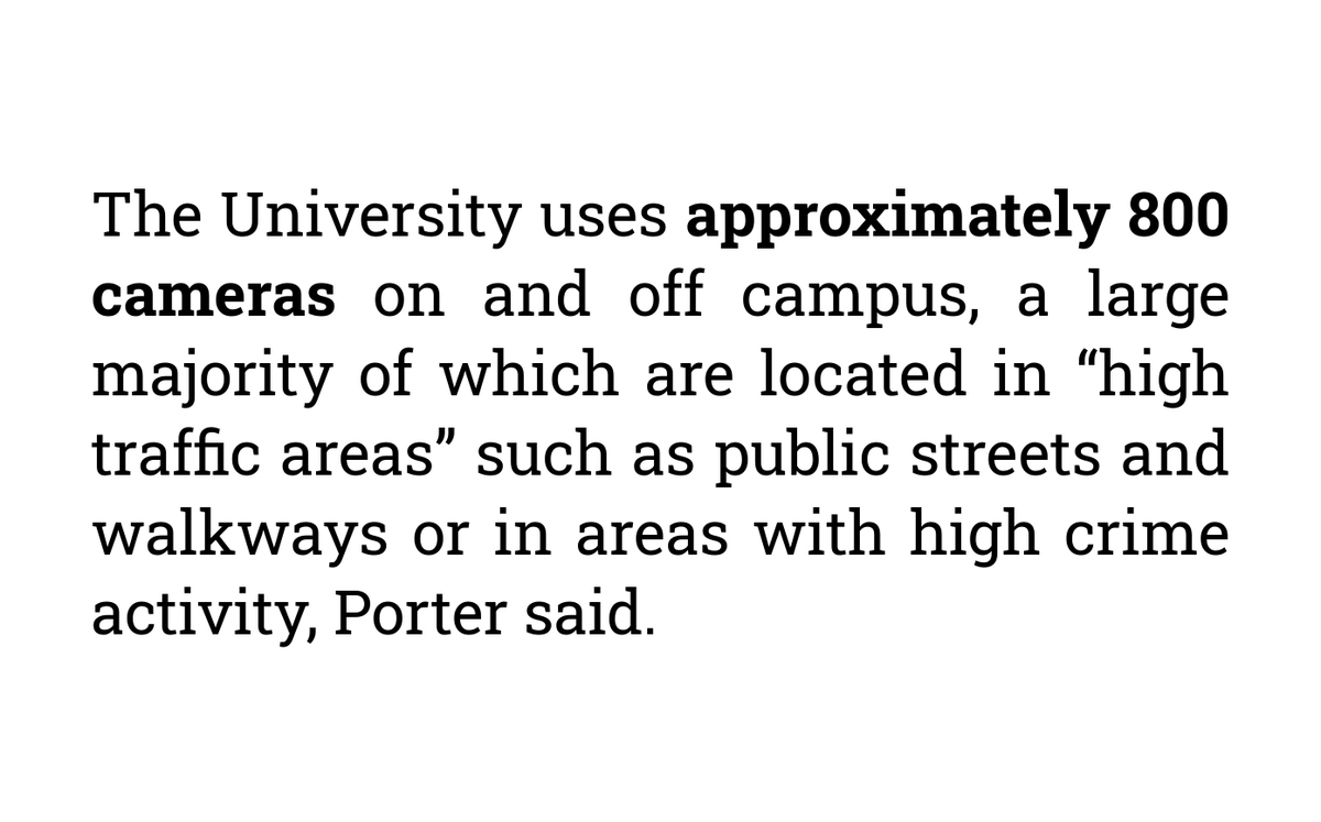 Brown University has deployed 1 surveillance camera for every ~18 community members (i.e., faculty, students & staff), placing it just shy of London, but ahead of *every* Chinese city except Taiyuan and Wuxi.