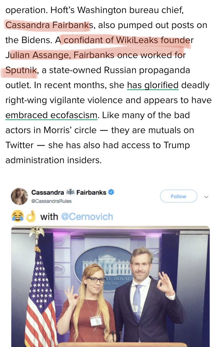 6/ And now, the world’s most worn out woman, Cassandra Fairbanks. NOT a journalist. Neither is Assange.