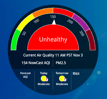 It’s really important to check your local air quality index (AQI) before doing outdoor activity if you are sensitive to poor air quality.You can learn about AQI here:  https://www.airnow.gov/aqi/aqi-basics/&nbsp; And check your local AQI here:  https://www.airnow.gov/&nbsp;