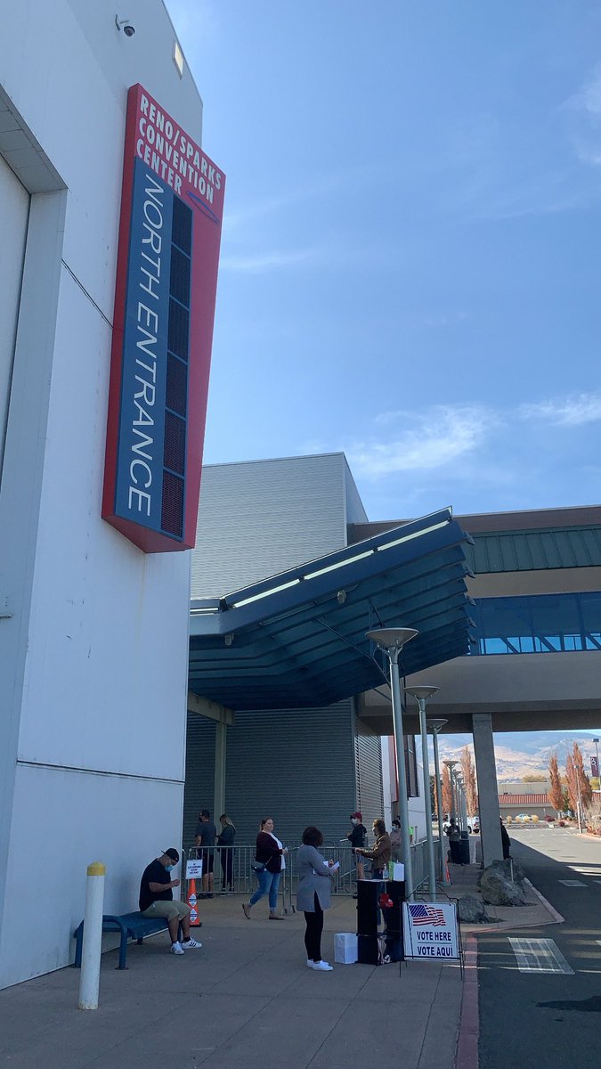sophiadayUNR's tweet photo. Happy Election Day! Follow me as I visit different polling locations in #reno. The Reno/Sparks Convention Center is not too busy. Maybe due to early voting. Stay tuned! #nevada #ElectionDay  #vote https://t.co/cTX6zxBktK