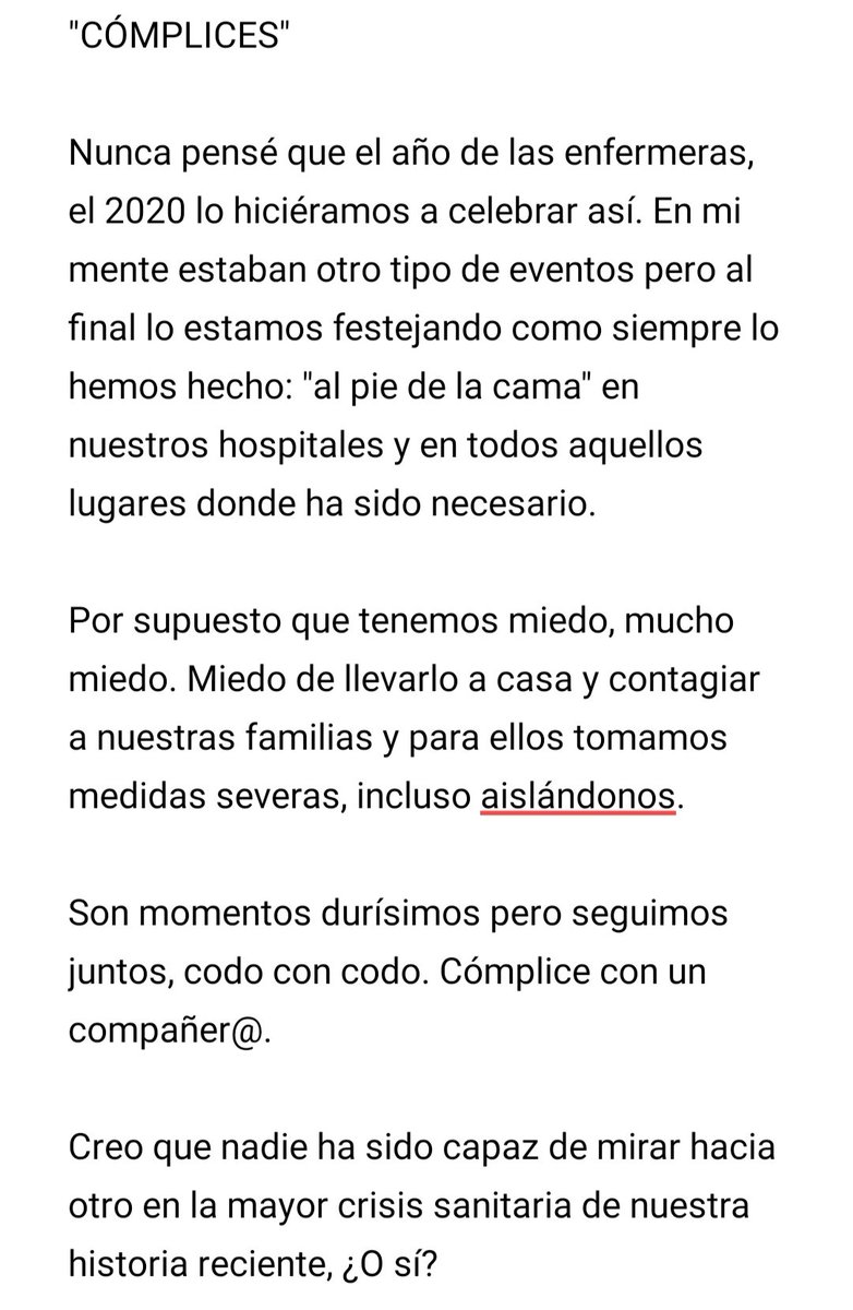 EnfPascualUnida's tweet photo. CÓMPLICES de tantos momentos con tu paciente, de darte la mano justo antes de ser intubado pidiéndote que no le dejes sólo. Tantas cosas por las que somos cómplices.
@AndaluciaJunta 
#enfermeriapascualunida https://t.co/7kTtTzDM7n