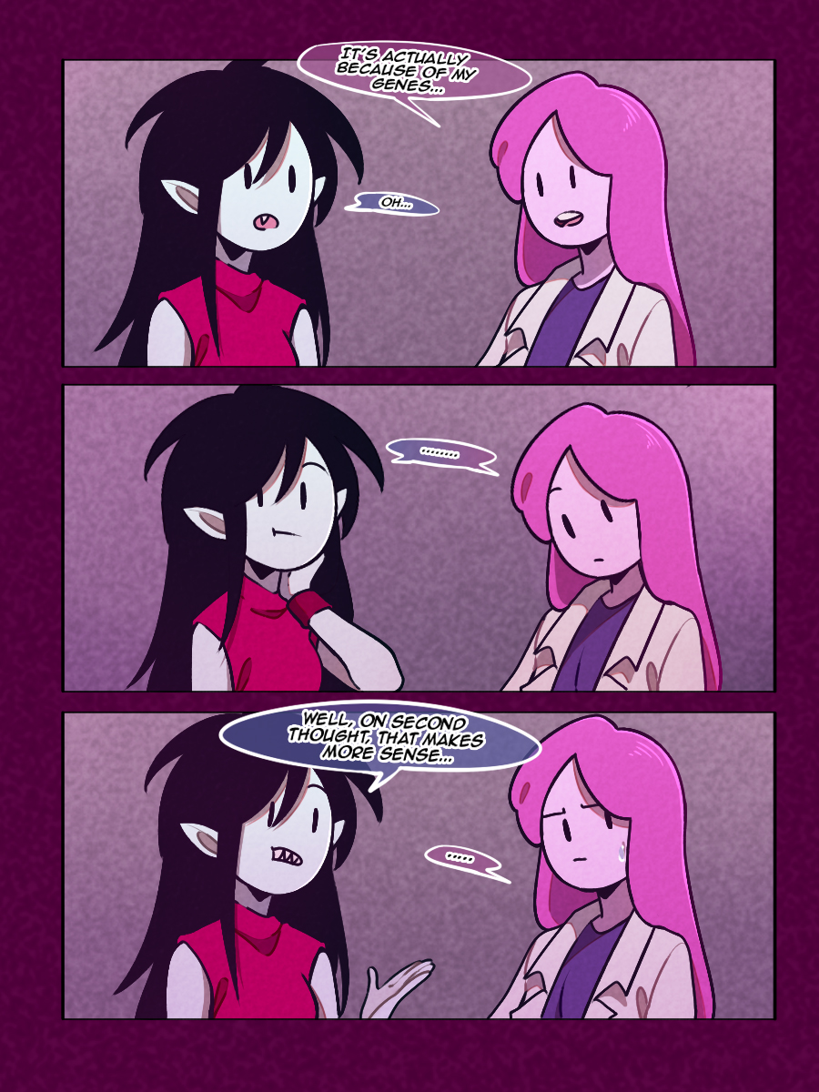 In the last chapter of Simon Abadeer, I had mentioned that Simon almost destroyed the Sweet Kingdom... That event takes place here.

#Bubbline #AdventureTime #SimonAbadeer 