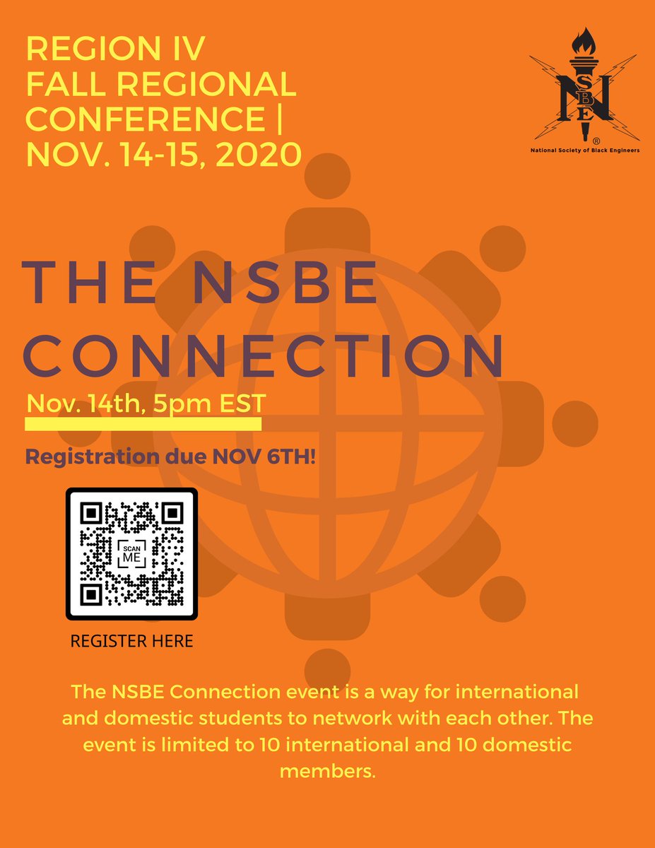 R4NSBE's tweet image. Register for these events taking place at FRC this year! The deadline is this Friday (11/6)!
Scan the QR code or click here: r4nsbe.contactin.bio!

#R4XR5XR6 #R4FRC2020 #R5FRC2020 #R6FRC2020 #R4NSBE #R5NSBE #R6NSBE