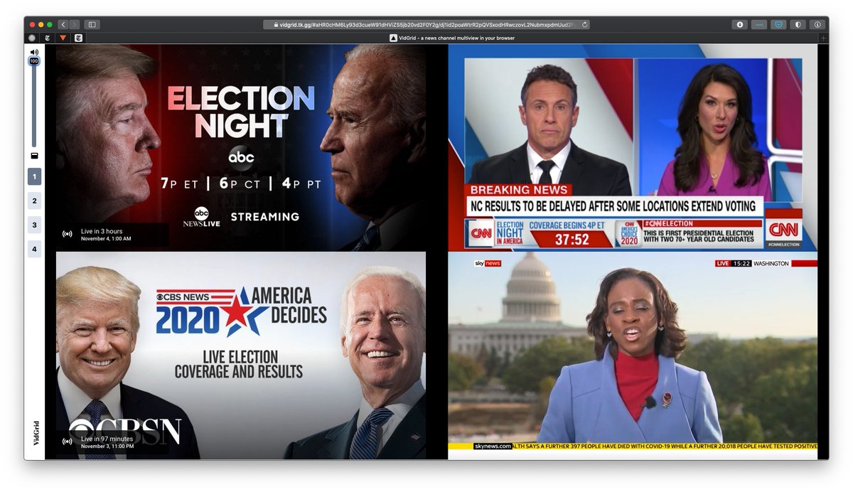 layon_overwhale's tweet photo. @jackclarkSF This is my setup right now (from Europe): watch four US video streams, listen to the audio from one of them and switch with hotkeys https://t.co/ArHbd0Epto https://t.co/reresK8Eq3