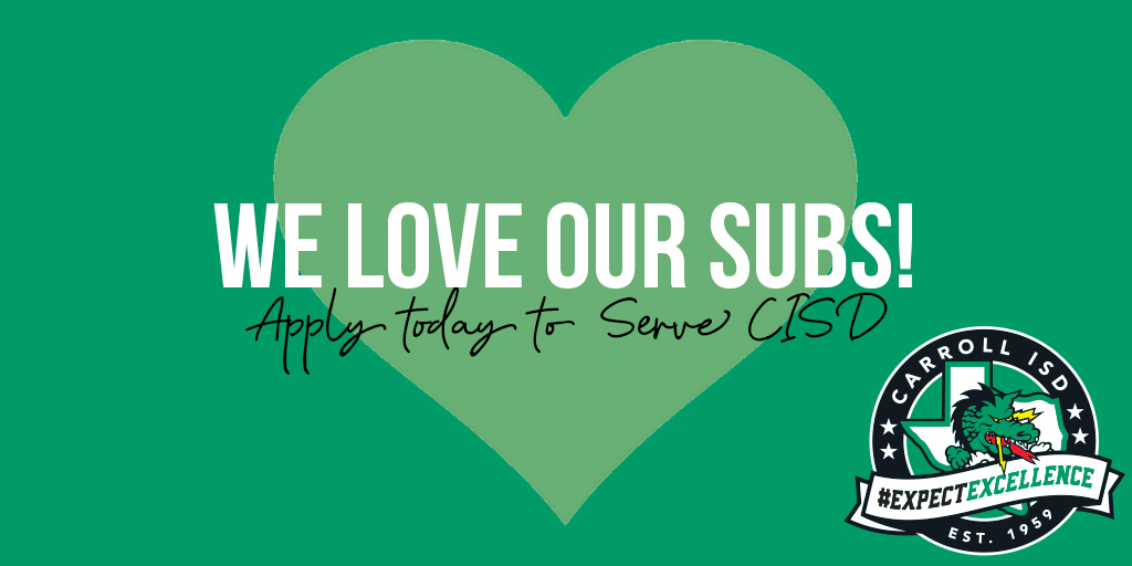Are you looking for a way to give back to CISD? 

Become a Sub! 

Our next orientation is on November 13. Visit bit.ly/31QUjLM for more details on how to become a sub.  Apply right away! All next steps and information will come after you apply!  You MUST be 21 years old.