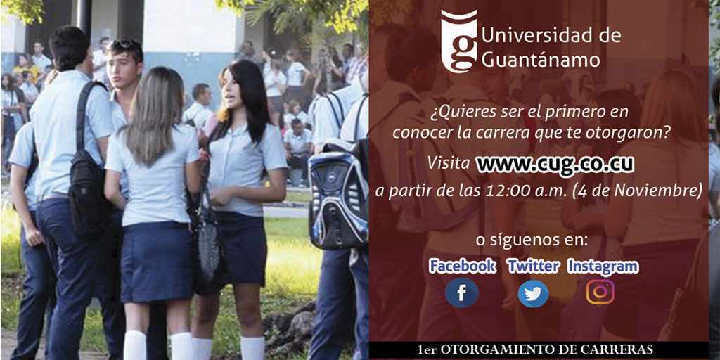 mviel5's tweet photo. 👉Hoy nadie duerme, la @UG_Cuba publicará ONLINE a las 12 am el 1⃣er otorgamiento de carreras universitarias https://t.co/KOvE78fZKv