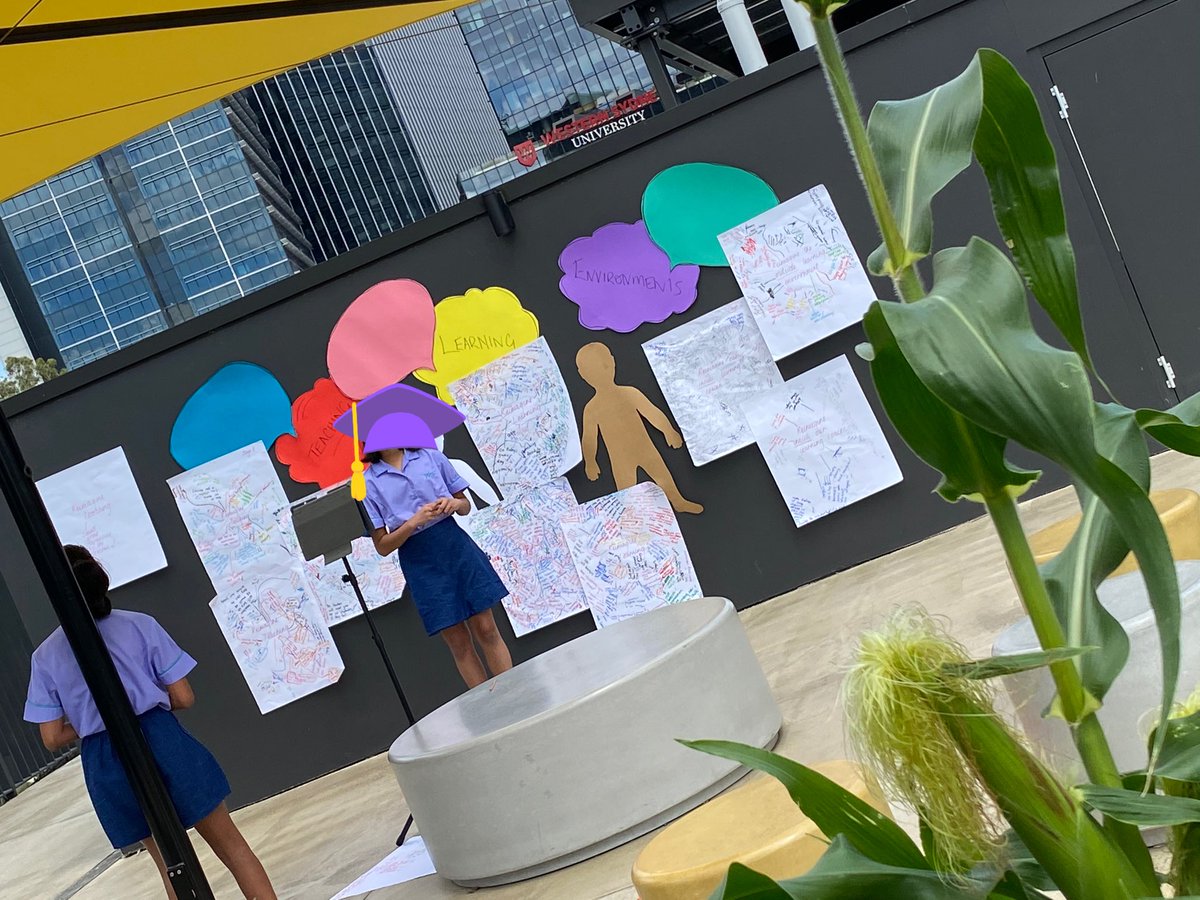 es_learning's tweet photo. Our rooftop Bayingawuwa, the setting of our #worldcafe discussions about reimagining teaching, learning and environments @ParramattaPS - student consultation for our #SIP #studentvoice #deepdiscussions https://t.co/I0kfOh7IeK