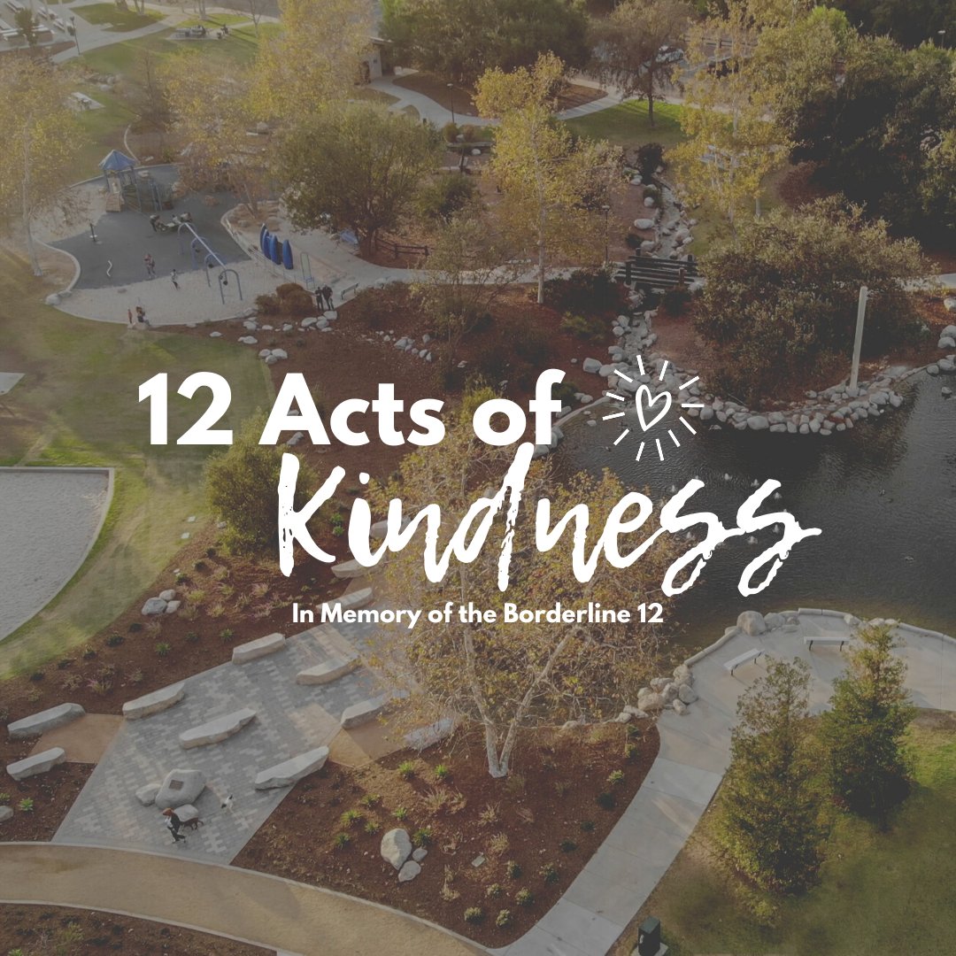CountyVentura's tweet photo. In memory of the 12 lives taken on 11/7/18 @CityofTO has launched #12ActsofKindness encouraging community members to participate in simple acts of kindness. #day3 #community #kindess #helpingothers #spreadingjoy #honoring12 #venturacounty https://t.co/iiZnpK5vuE