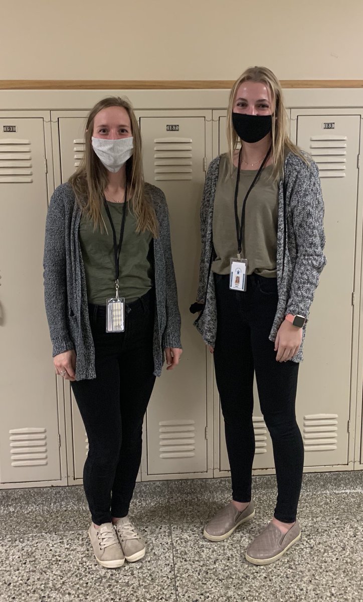 Twinning with MSU school counseling intern, Grace, today. 😆 #notplanned #schoolcounselors #wildcatpride #MAPSready