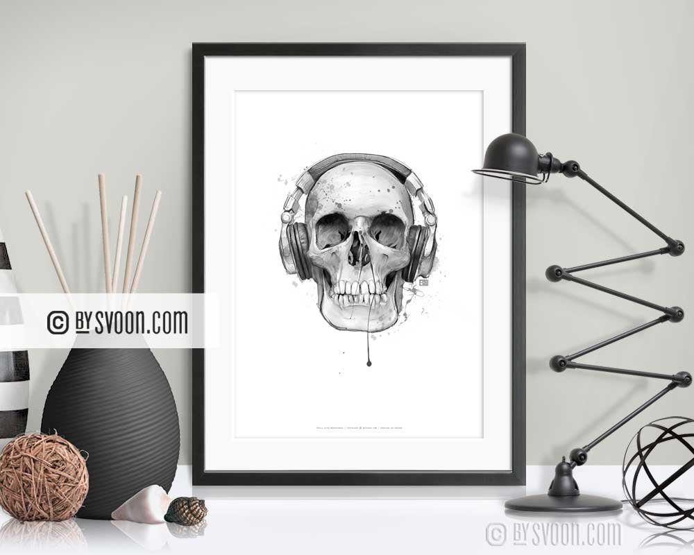 Set of 3 #Trend #Prints #Skull With #Headphones #DigitalArt #WaterColor #Artistic #Style #Trendy #GiftSet #RecordPlayer etsy.me/34SRLyh #minimalist #setof3prints #3piecewallart #PublicEnemy #StudentGift #Dorm #WallDecor #bySvoon #FinePrints #NordicDesign