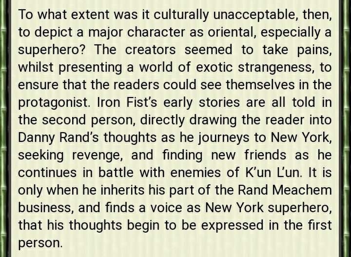 A very interesting bit of reasoning given to a stylistic flair I'd like to see return to the comics. I believe it also helped clue the reader into the martial arts madness they would have found obscure, exotic, even obtuse. Reading Danny's thought process as he performs feats.