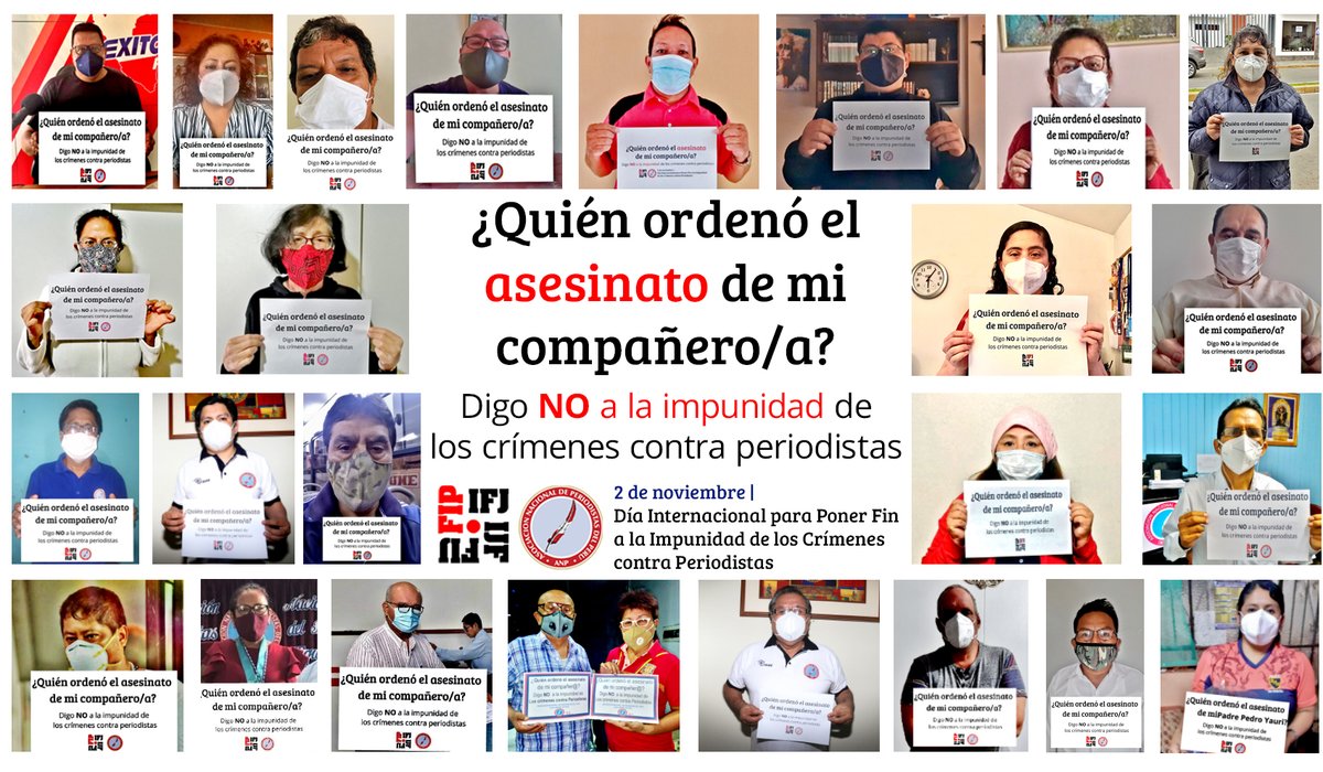 ANP_periodistas's tweet photo. Desde la @ANP_periodistas le decimos NO a la impunidad de los crímenes contra periodistas.

#EndImpunity #IDEI2020 https://t.co/nYmzsiKcCV