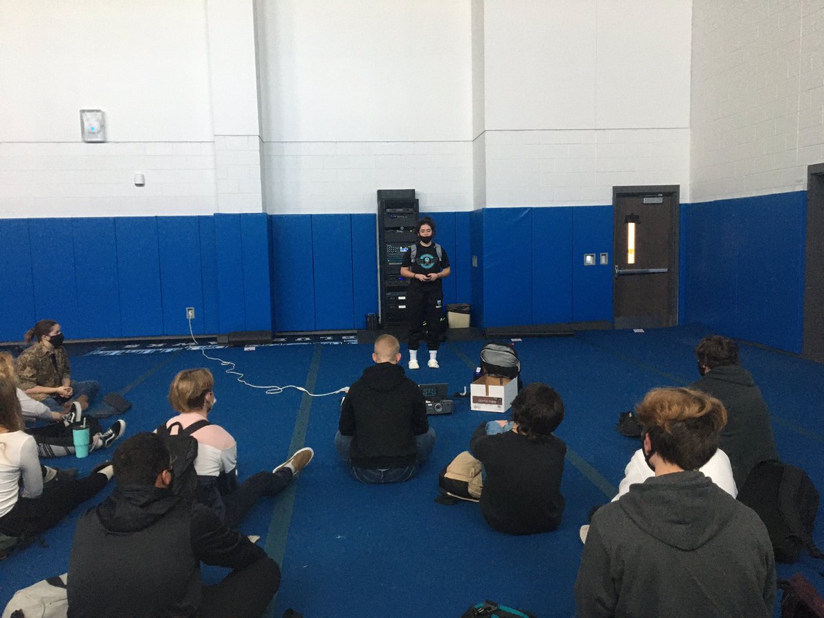 Fun day today presenting our famous wrestler projects and Audrey W presenting our Two Words Tuesday development about Be Change! #ChampionsOnAndOffTheMat