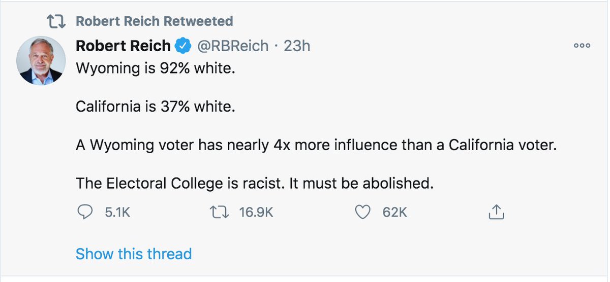 Case in point...DEM LEADERS have been laying groundwork for several years on Electoral CollegeRecent amplification of RACIST ELECTORAL COLLEGE: