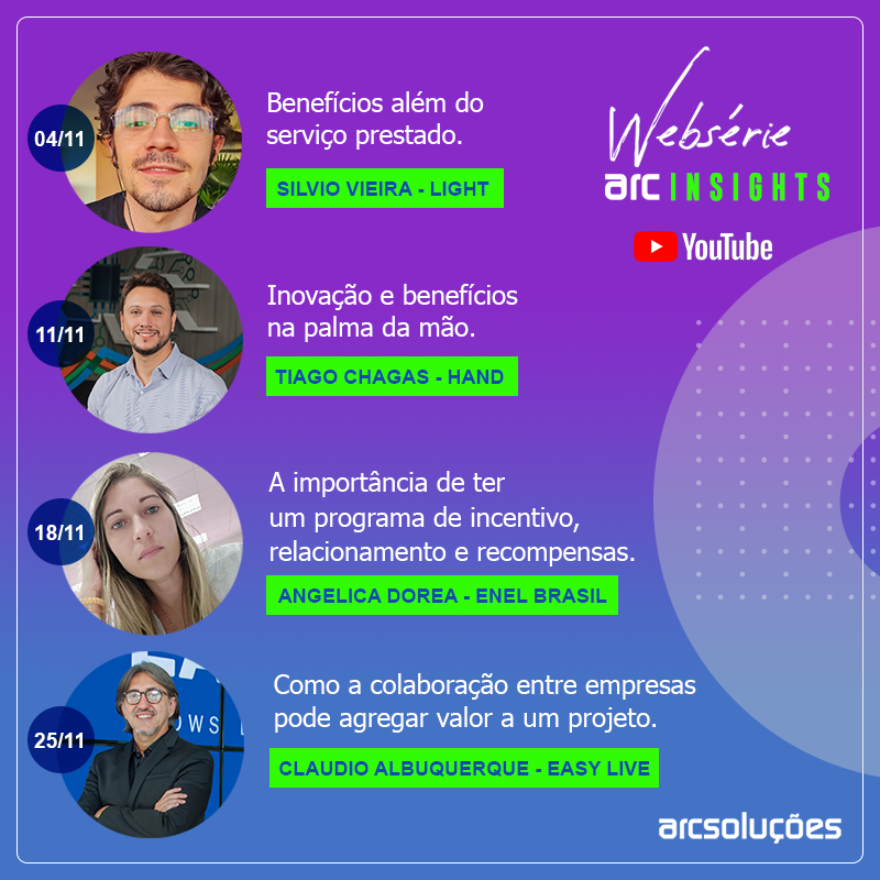 arcsolucoes's tweet photo. Nossa Websérie vai ao ar amanhã! 🤩

Arraste para o lado, conheça os convidados e os temas de cada episódio!⠀
Inscreva-se no canal: https://t.co/0QePoizQzD

#clubededescontos #rededebeneficios #customersuccess #customerexperience #programadevantagens  #programadepontos https://t.co/XnKqtTSVcU