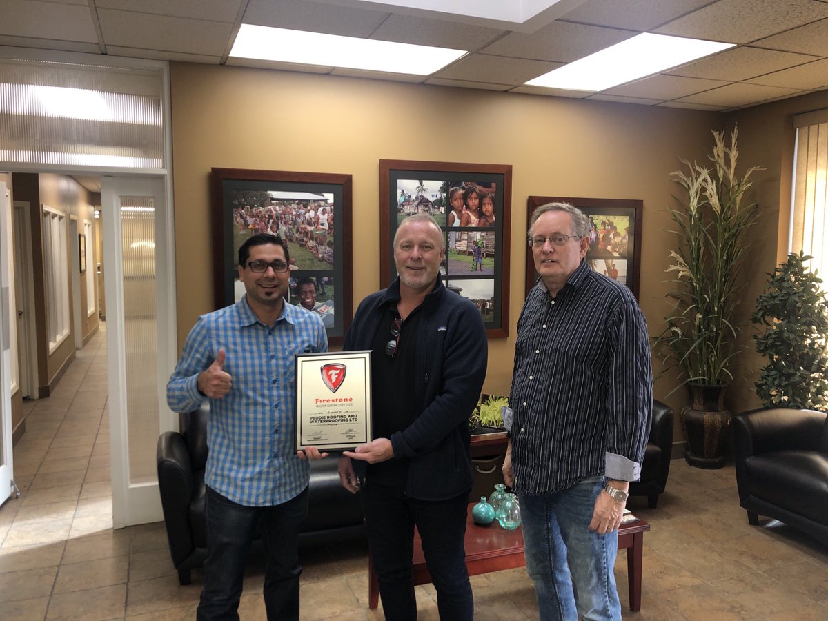 PilotGroupInc's tweet photo. We at #PilotGroupInc are proud to present with distinction the Firestone Master Contractor 2020 Plaque to first time recipient #PeddieRoofing&amp;WaterproofingLtd located in #CalgaryAB https://t.co/cklY2b1Y4m