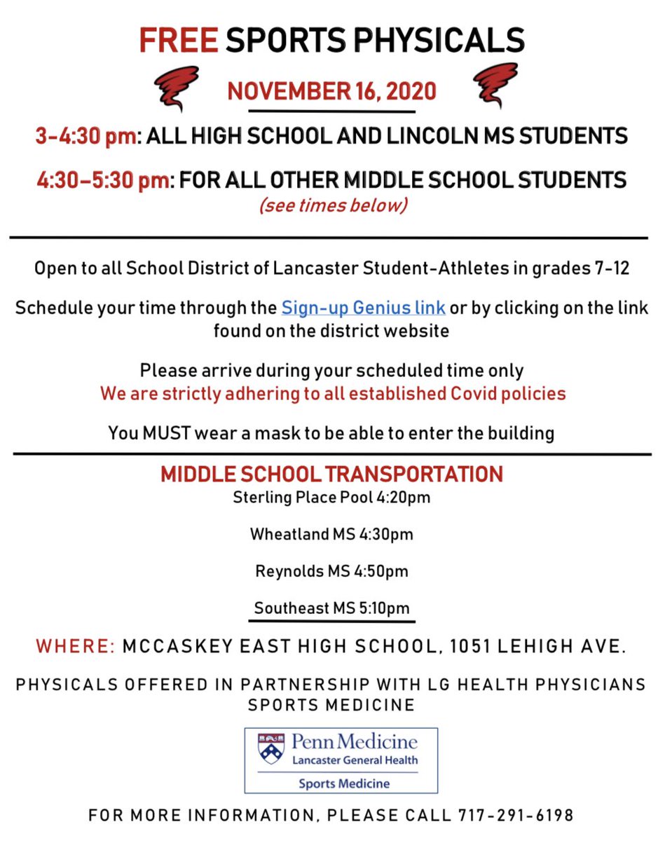 ‼️ Attention School District of Lancaster athletes