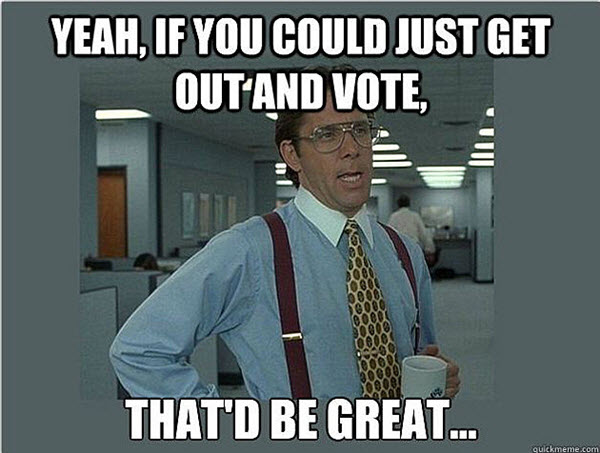 TCsFrontPorch's tweet photo. Polls close soon. Leave work early and go vote! https://t.co/Weg5u8IZmP