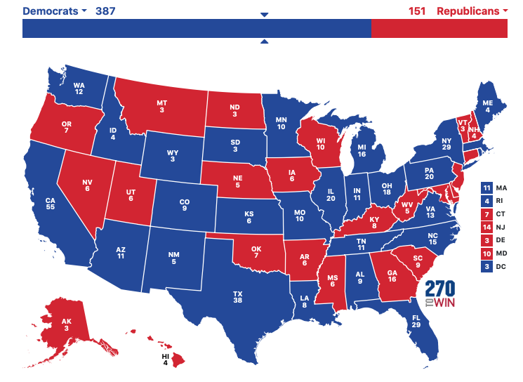 If Biden/Harris only wins places in states mentioned in THS songs