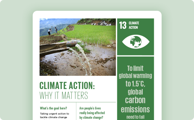 UNEP's tweet image. A healthy environment plays a key role in meeting many of the 17 #globalgoals. 

Find out more about why #climateaction matters here. un.org/sustainabledev…