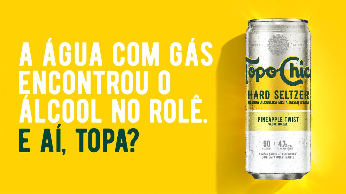 Chegamos no rolê. Somos uma bebida levemente gaseificada com um toque natural de frutas e 4.7% de álcool. E aí, topa? #EuTopo #CredoQueDelicia #TopoChico #HardSeltzer Evite o consumo excessivo de álcool. Proibida a venda para menores de 18 anos.