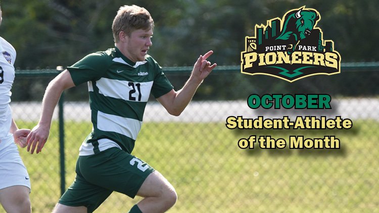 The results are in! Congrats to the <a href="/PointParkU/">Point Park University</a> Male Student-Athlete of the Month for October: Mitchell Roell of <a href="/PointParkSoccer/">Point Park Men’s Soccer</a>! Mitch is a senior star with 20 pts in 5 games, and he owns a 3.61 GPA in Electrical Engineering. #1BigTeam #DowntownU #StudentAthlete