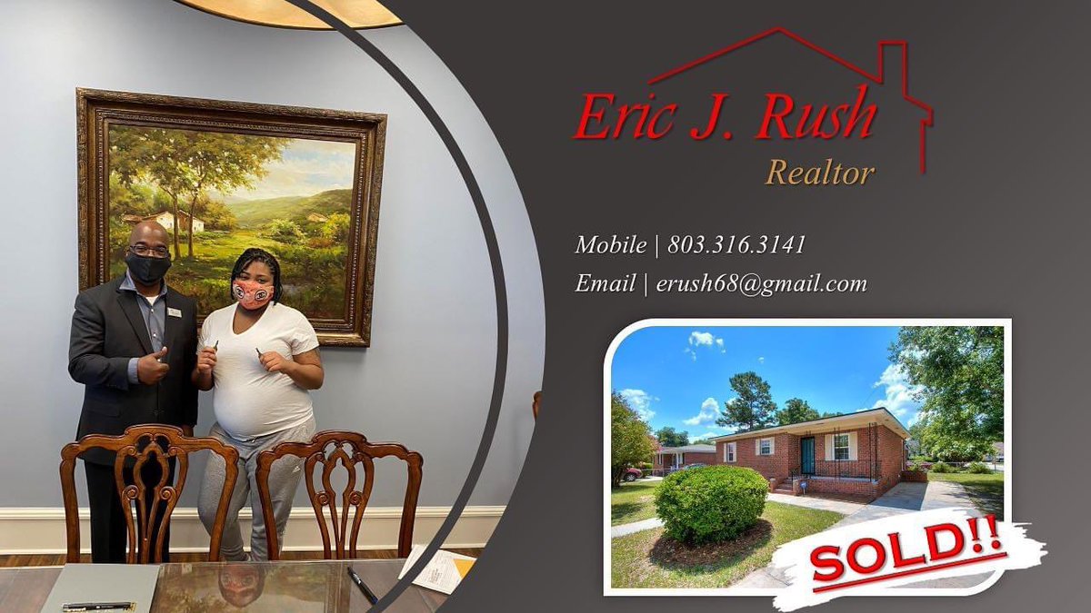 ejr13's tweet photo. It was an absolute pleasure working with this first-time homebuyer! New home now, new baby in a couple of months. I’d love to help you with your real estate needs. #ericrushrealestate #sumterrealestate #southcarolinarealestate https://t.co/sBQEWaAYuw