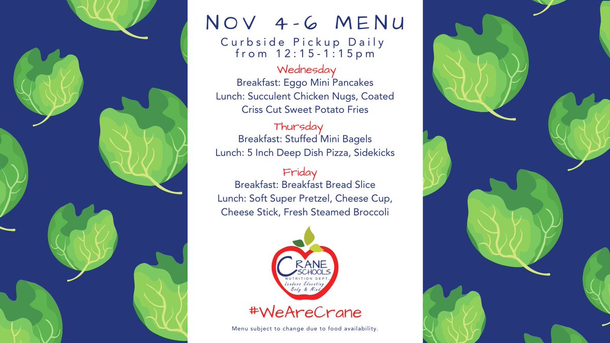 CraneFood's tweet photo. 👋 Just a friendly reminder that ALL children 18 and under get FREE breakfast, lunch and an enhanced snack! Come eat with us 🍽️
#schoolnutrition #childnutrition #yumaaz #yuma #wearecrane @SchoolLunch @SchoolLunchAZ @cityofyuma @yumasun @CraneSchools @YumaAZNews #schoolmenu https://t.co/f92RALazjb