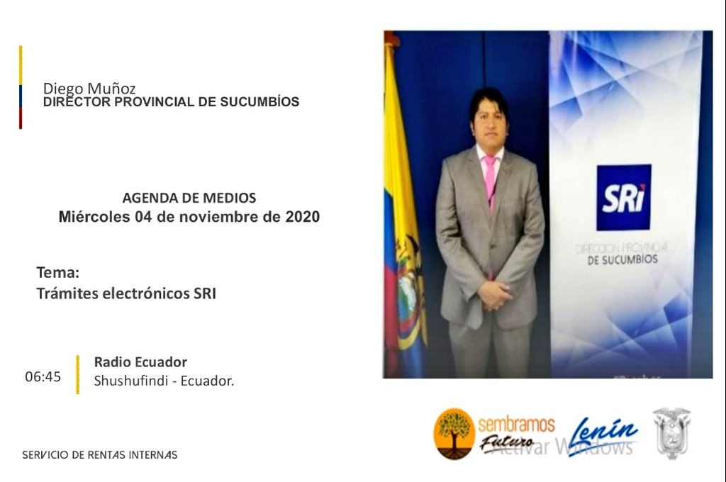 dpsuc's tweet photo. Acompáñame mañana a la entrevista que brindaré en Radio Ecuador 👇 https://t.co/j2OOQThFzq