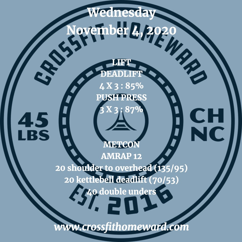 CFHomeward's tweet photo. #CrossFit #DailyWorkout #WOD #CFH #CFHomies #Community #ChapelHill #UPlaceNC https://t.co/qdQL5pZLwo