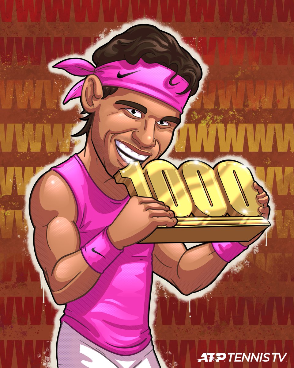 TennisTV's tweet photo. The biggest bite yet 🤤

1000 ATP wins and counting for @RafaelNadal!!

#Rafa1000 https://t.co/09FuO5XvYK