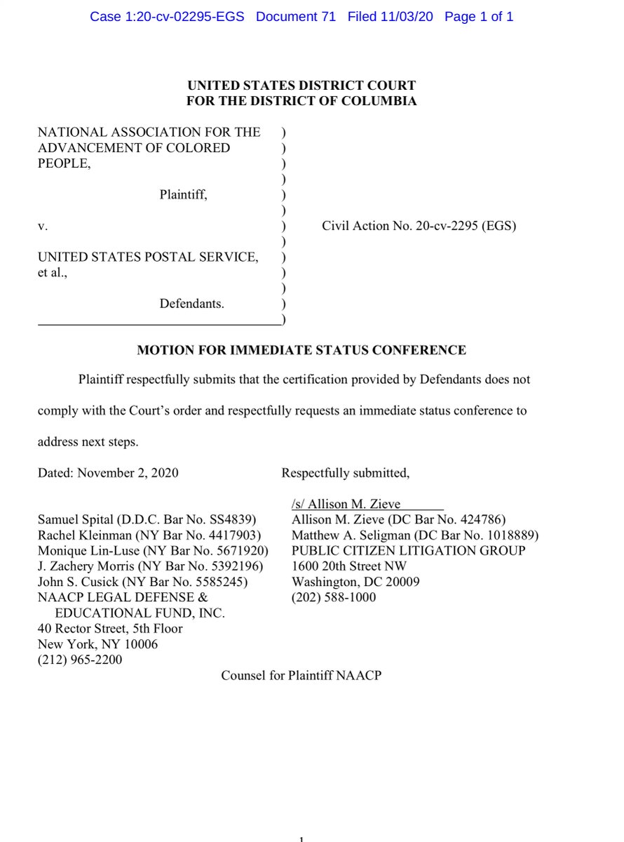 Here we go - for now it’s docket watch to be fair I can’t see Judge Sullivan (even sua sponte) going for the throat - let’s wait and see what the Plaintiffs want because that sets the parameters so for now -hold  https://ecf.dcd.uscourts.gov/doc1/04518146299