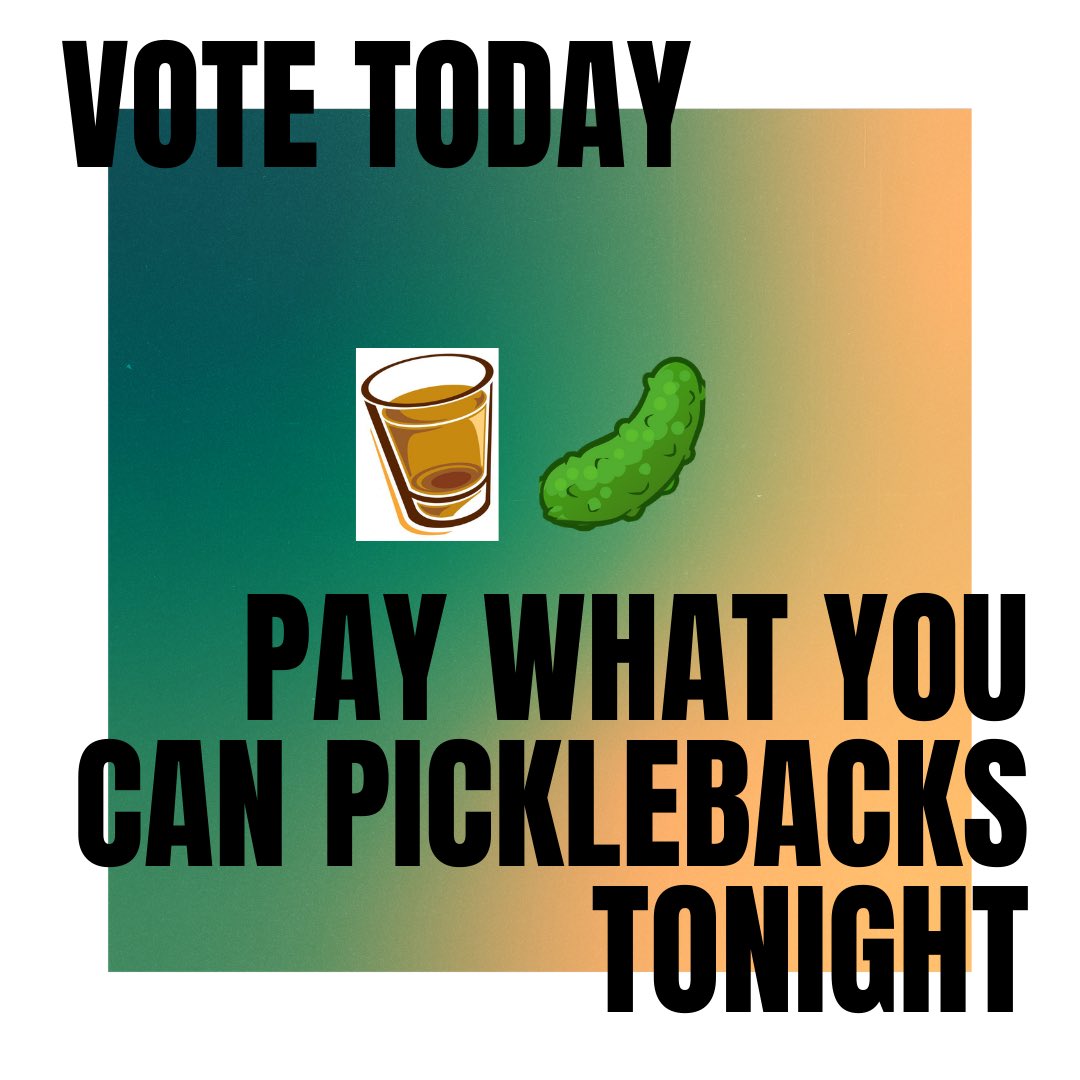 This is stressful. Come by QueenBurger/Kingfisher for a pickle back, beer, or wine. Pay whatever you feel like. We are all in this together.