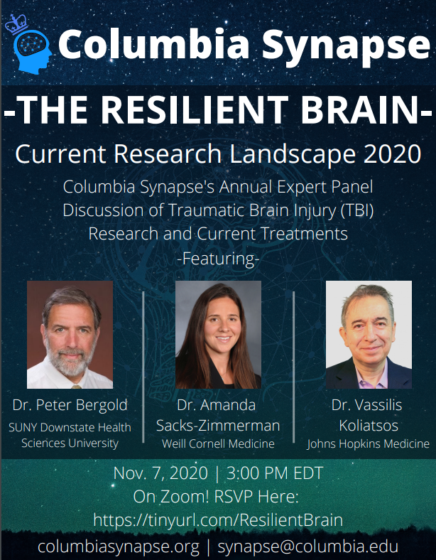 After voting today, make your next can't-be-missed registration for Columbia Synapse's annual research panel this Saturday, Nov. 7th at 3pm EST. Join Synapse and our three guest experts for a Q&amp;A on Traumatic Brain Injury.