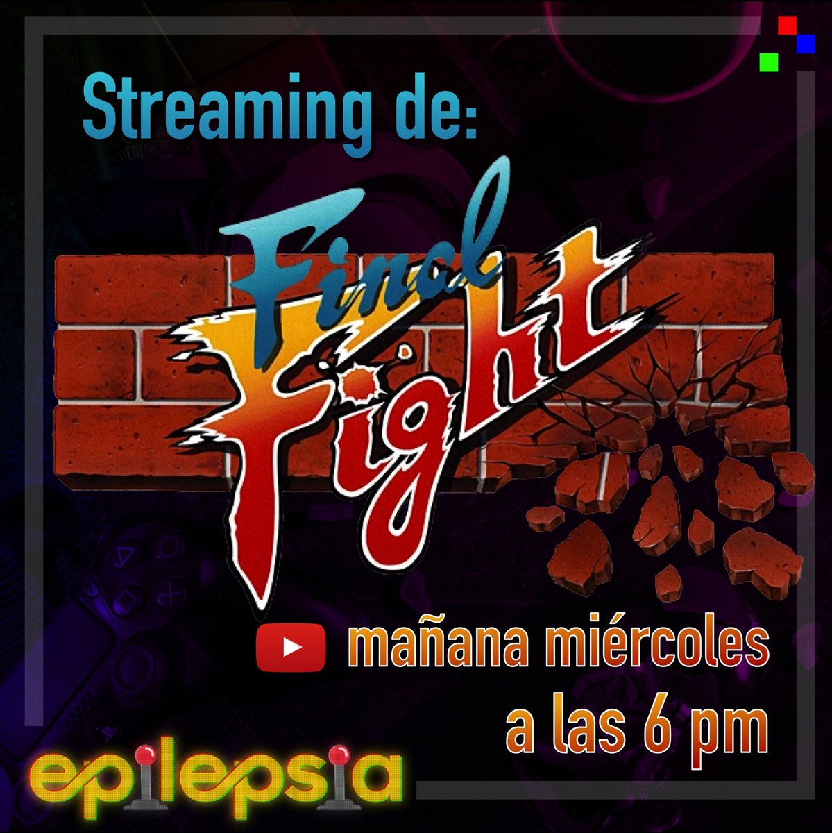 Epilepsia1up's tweet photo. Míranos mañana miércoles jugar en vivo el clásico Final FIght:

https://t.co/sstJnJGKzb https://t.co/6zQCUJxrff