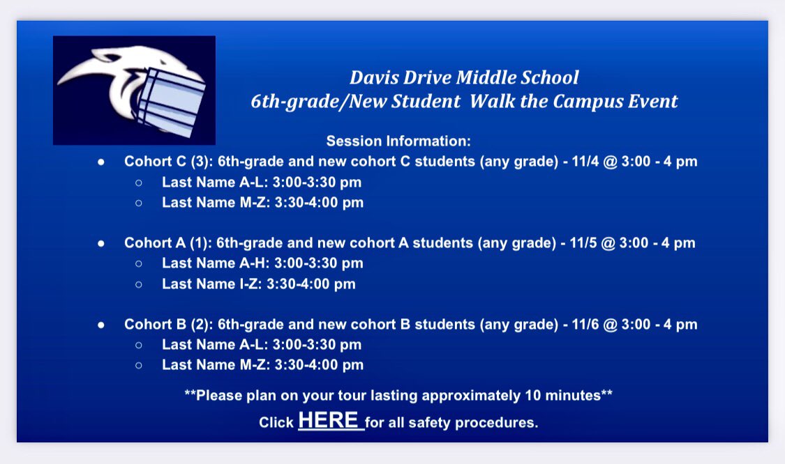 The staff at @DDMSBuzz has been working hard and is excited to show our in-person 6th-grade and new students  to DDMS what’s in store for them come Monday.  Come check out the campus starting Wednesday. But, please follow our schedule.  Social distancing will apply. 😀<a href="/DDMSPTA/">DDMS PTA</a>
