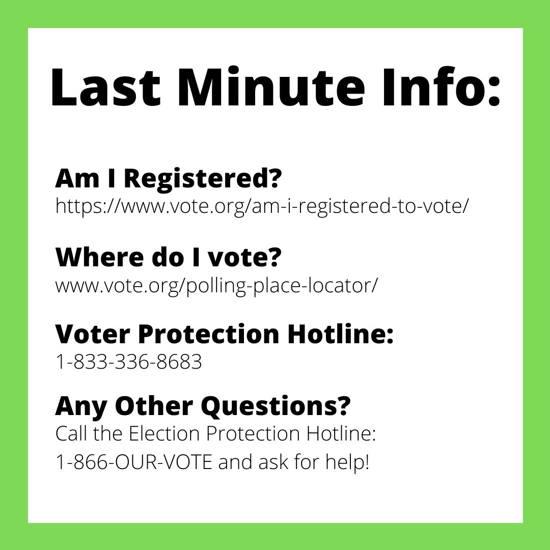 ASUMSandT's tweet photo. Vote! Vote! Vote!
It’s not too late!
Long lines? As long as you’re in line by 7 tonight you have the right to vote! https://t.co/pudIxO5pgi