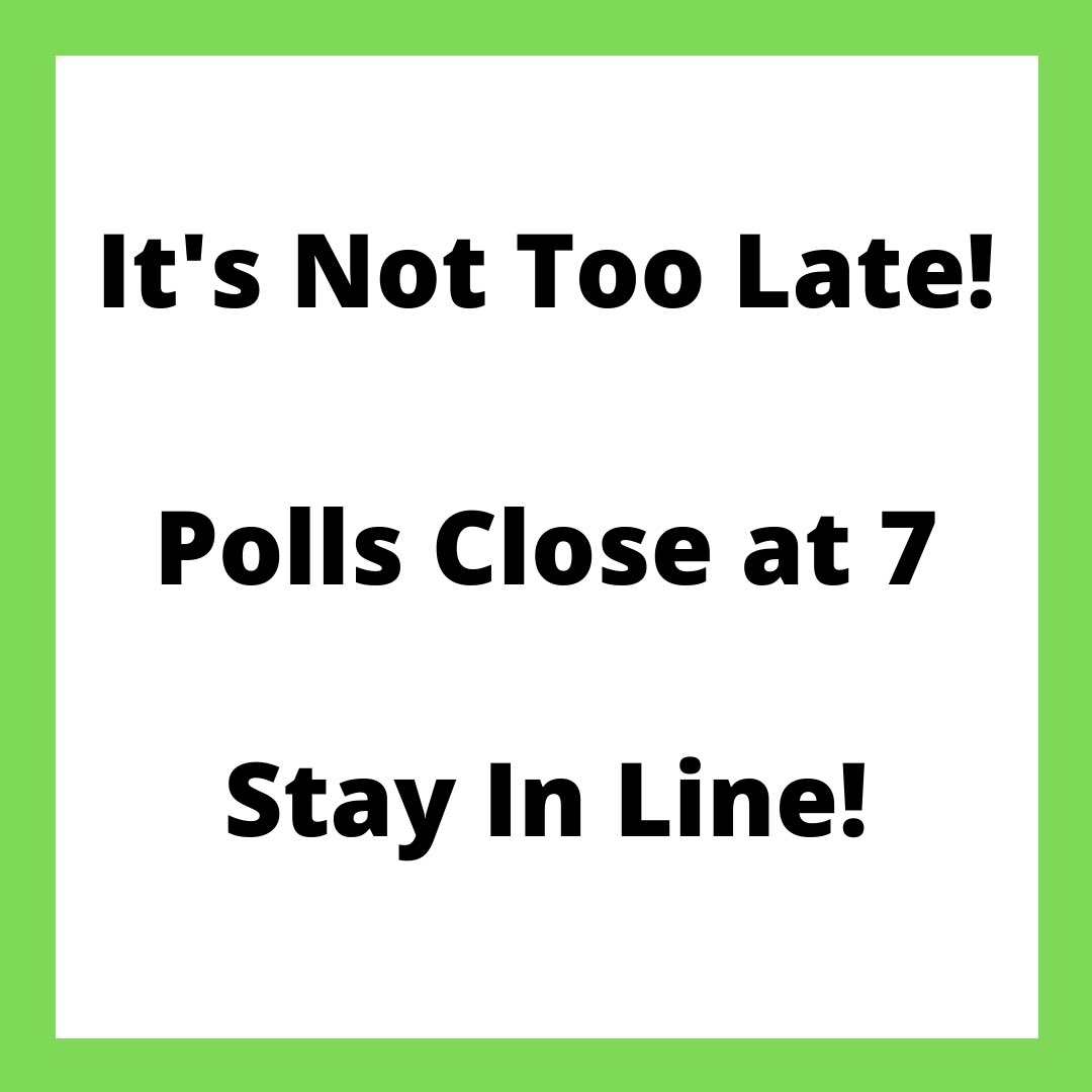 ASUMSandT's tweet photo. Vote! Vote! Vote!
It’s not too late!
Long lines? As long as you’re in line by 7 tonight you have the right to vote! https://t.co/pudIxO5pgi
