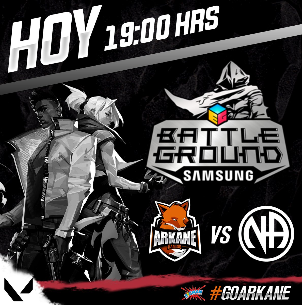 Arkane_Gaming_'s tweet photo. HOY EMPIEZA LA TRAVECIA EN LA BATTLE GOURND SAMSUNG DE @expogamechile

@arkane_gaming VS @invasorescarmesi

Fase de grupos

#goarkane #valorant #AMD #HyperX #RepublicOfGamers #LogitechG #Corsair #Zotac #Microsoft #splabs #Vollkopro https://t.co/I7Tt8FZOhw