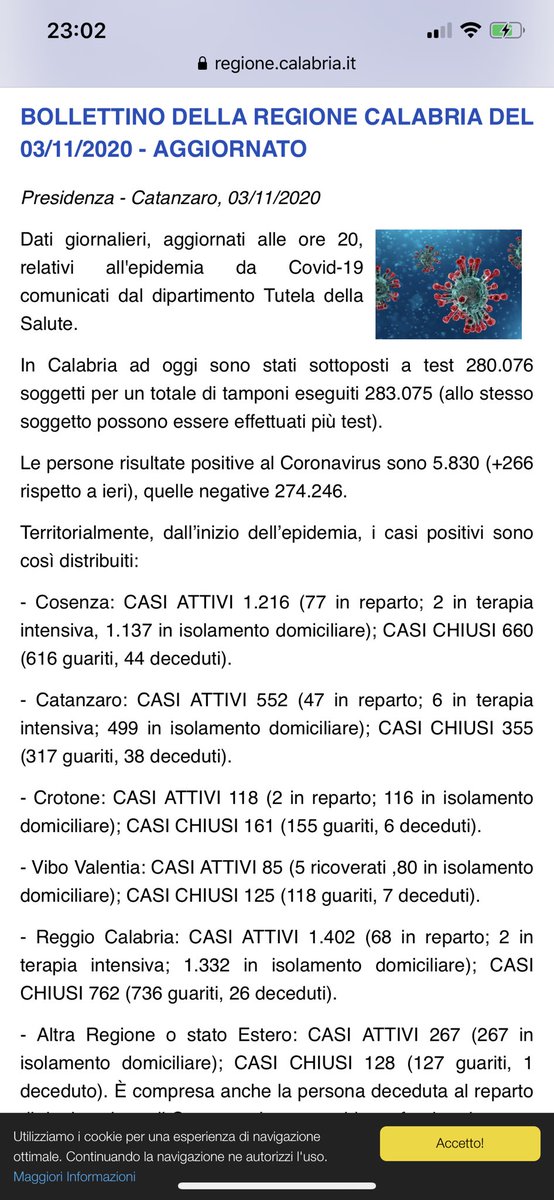 PeppeNaccarato's tweet photo. Il report di oggi, in #Calabria, è stato pubblicato due volte, alle 17 e alle 20. Nel primo avevamo 26 persone in terapia intensiva, mentre nel secondo 10. Abbiamo trovato la cura? @robersperanza @GiuseppeConteIT #DPCM https://t.co/SPdd0iHOBX