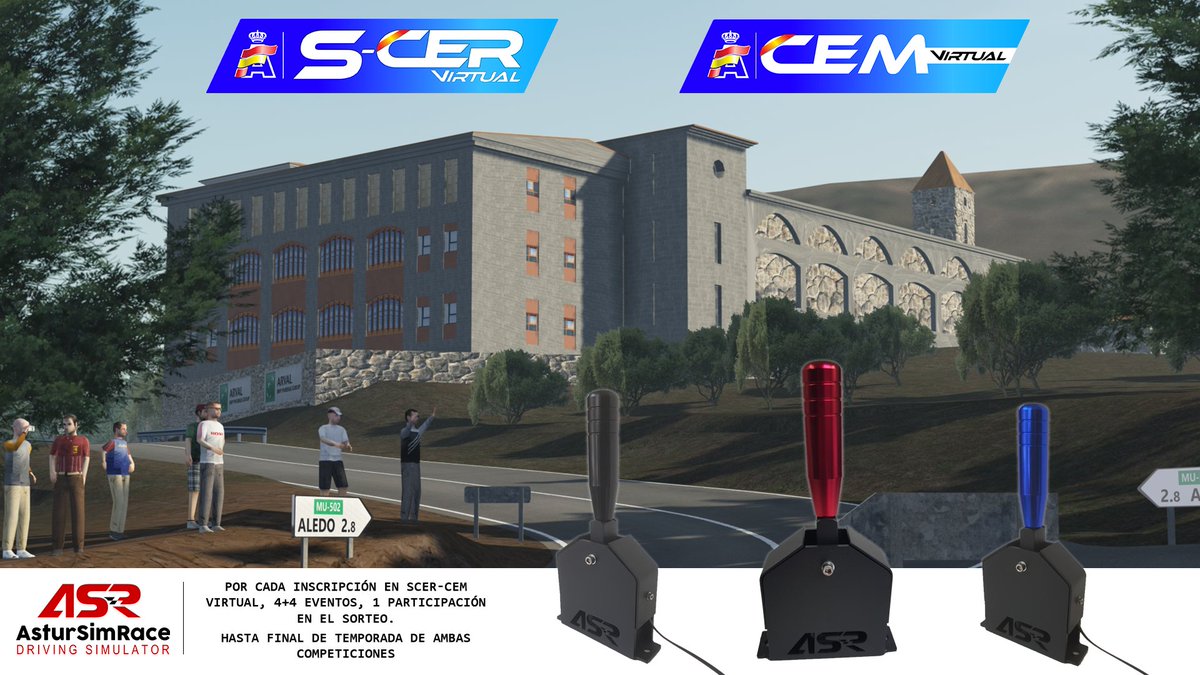 📑 Inscripciones Abiertas #Rallye6 <a href="/SCERvirtual/">S-CER Virtual</a> - <a href="/RallyDaAuga/">Rally da Auga Comarca de Ordes</a> .

Recordar que con la inscripción, 1 Boleto para el sorteo del cambio secuencial <a href="/AsturSimRace/">AsturSimRace</a>.

Mas información: scer-virtual.com/competicion/ev…