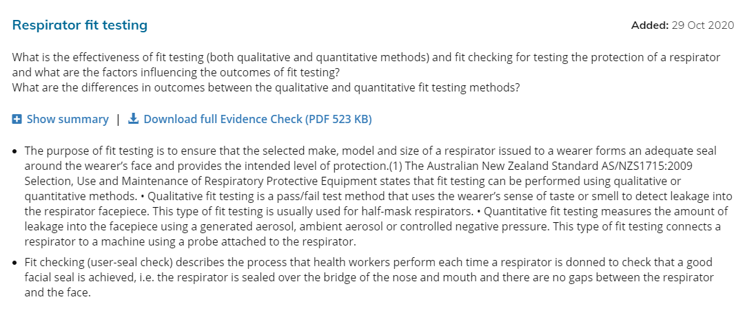 nswaci's tweet photo. Respirator fit testing - see the latest #evidencecheck from #NSWHealthCIU: https://t.co/itPKPtOxJi #COVID19 #COVID__19 #COVID https://t.co/domHhMQ6Cx